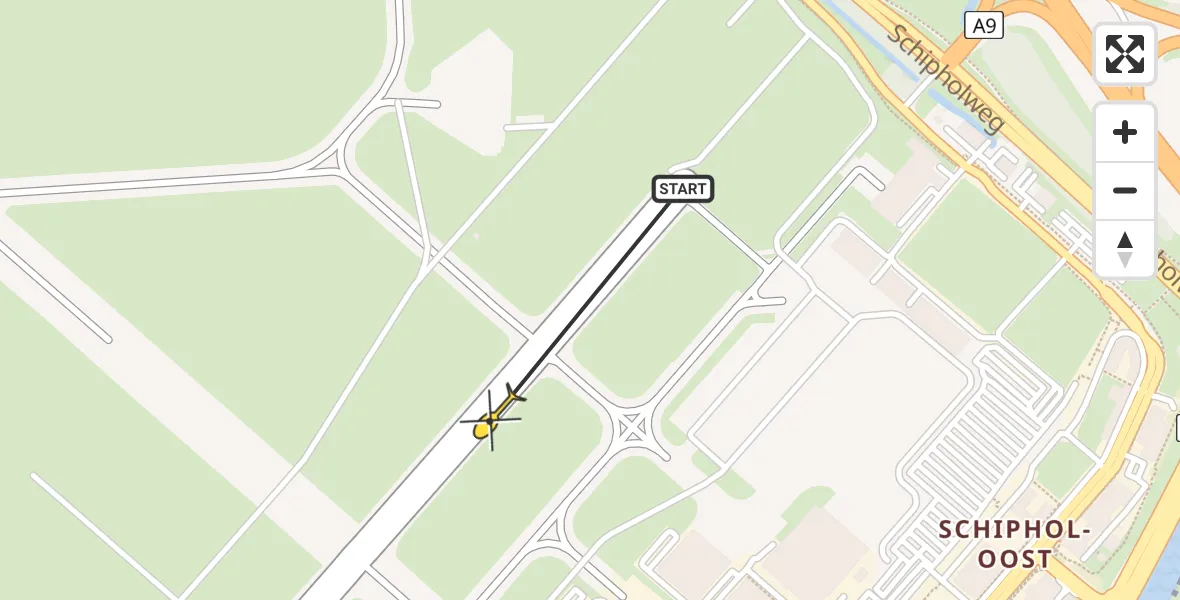 Vluchtroute Politiehelikopter van Schiphol naar Schiphol