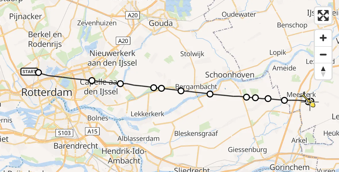 Routekaart van de vlucht: Lifeliner 2 naar Meerkerk