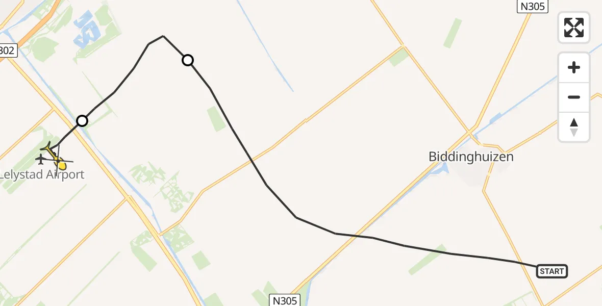 Routekaart van de vlucht: Lifeliner 1 naar Lelystad Airport