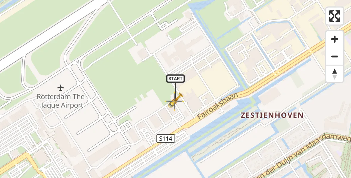 Vluchtroute Traumahelikopter Rotterdam The Hague Airport - Rotterdam The Hague Airport, 26 juni 2023, 05:11