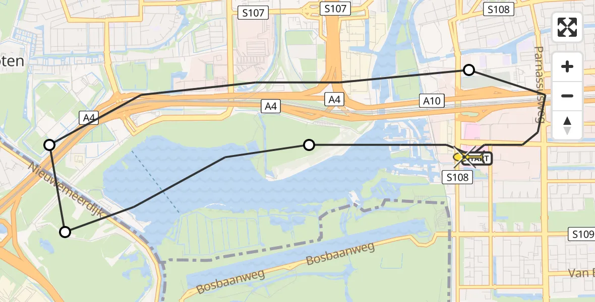 Routekaart van de vlucht: Lifeliner 1 naar VU Medisch Centrum Amsterdam