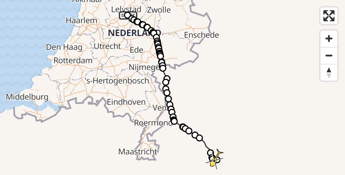 Routekaart van de vlucht: Traumahelikopter naar Sankt Augustin
