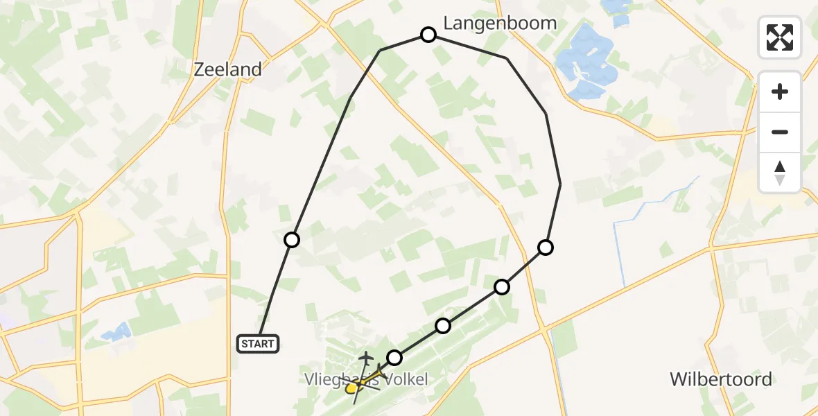 Routekaart van de vlucht: Lifeliner 3 naar Vliegbasis Volkel