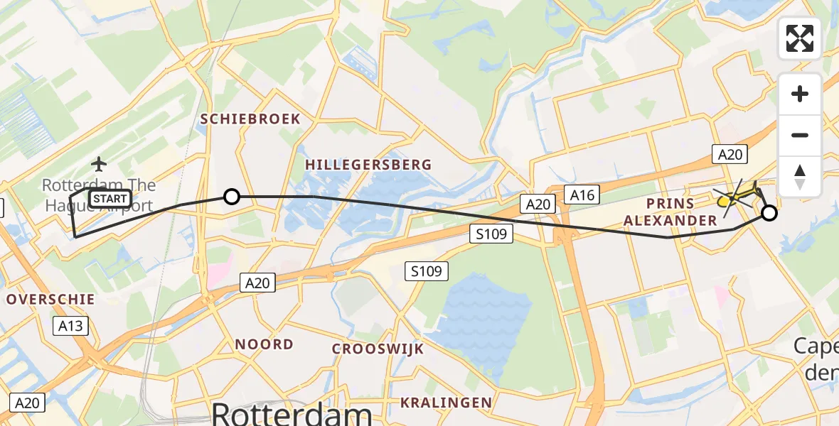 Routekaart van de vlucht: Lifeliner 2 naar Capelle aan den IJssel