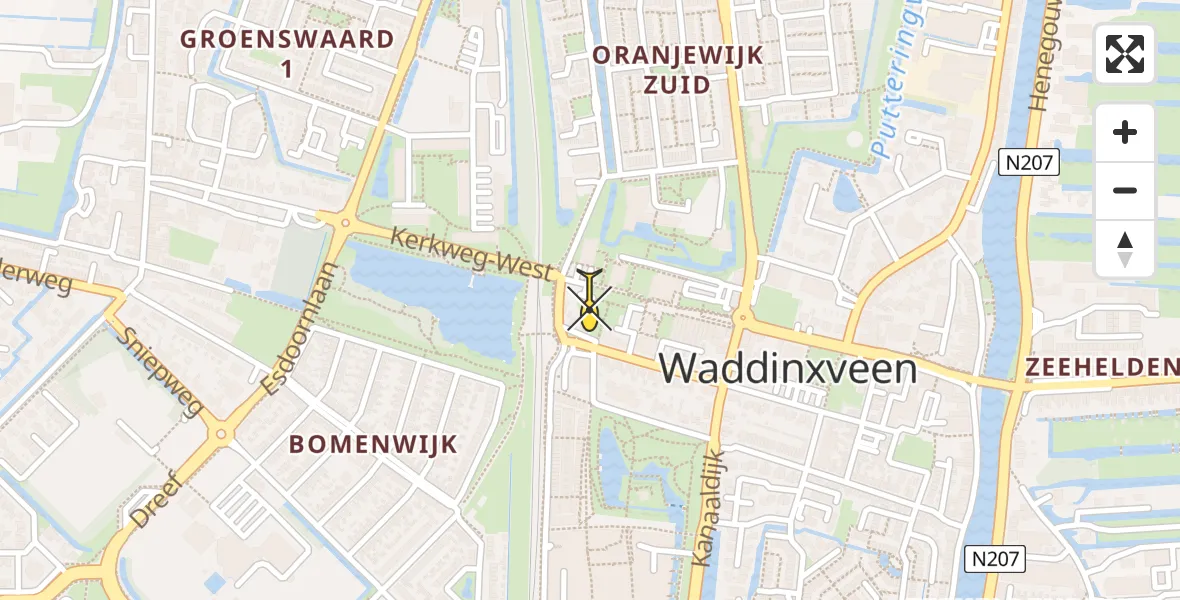 Routekaart van de vlucht: Lifeliner 1 naar Waddinxveen