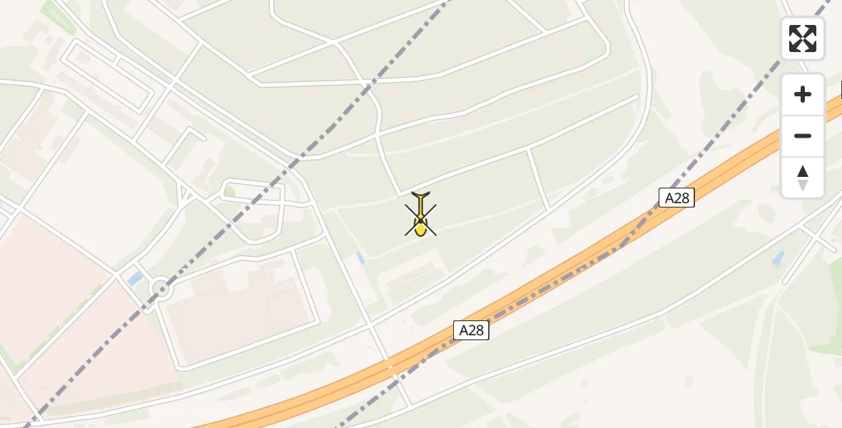 Routekaart van de vlucht: Politiehelikopter naar Amersfoort