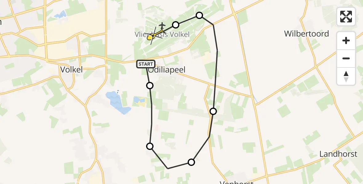 Routekaart van de vlucht: Lifeliner 3 naar Vliegbasis Volkel