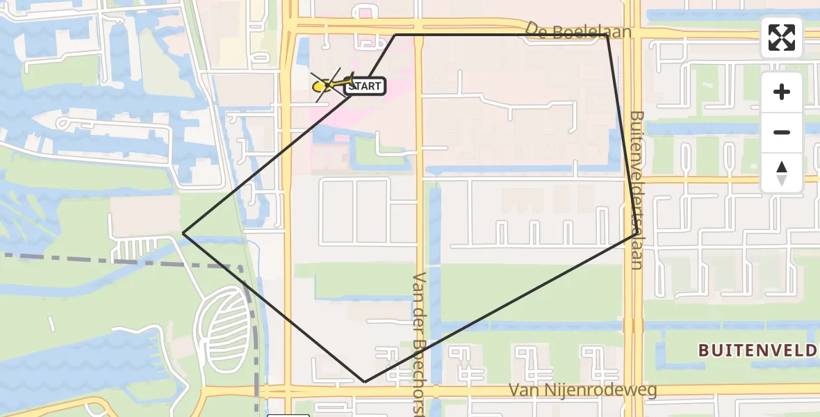 Routekaart van de vlucht: Lifeliner 1 naar VU Medisch Centrum Amsterdam