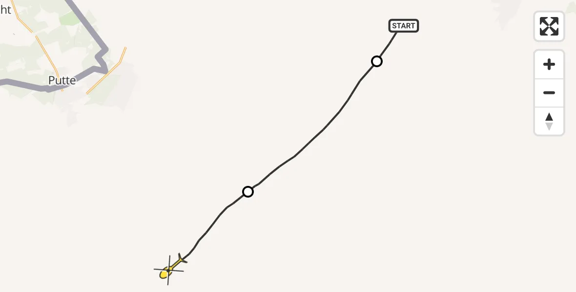 Routekaart van de vlucht: Politiehelikopter naar Schoten