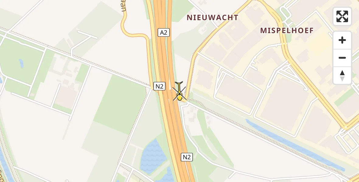 Routekaart van de vlucht: Traumaheli naar Eindhoven