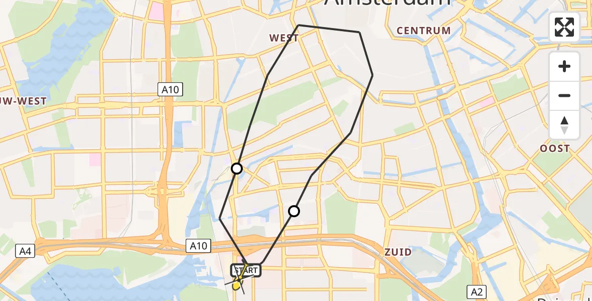 Routekaart van de vlucht: Lifeliner 1 naar VU Medisch Centrum Amsterdam