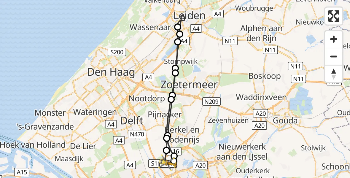 Vluchtroute Traumahelikopter Rotterdam The Hague Airport - Rotterdam The Hague Airport, 01 juli 2023, 13:19