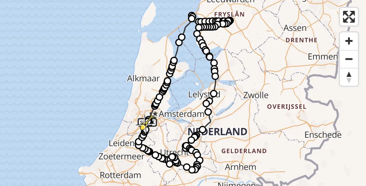 Vluchtroute Politiehelikopter van Schiphol naar Schiphol