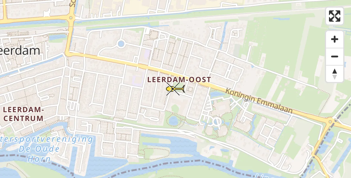 Routekaart van de vlucht: Lifeliner 1 naar Leerdam