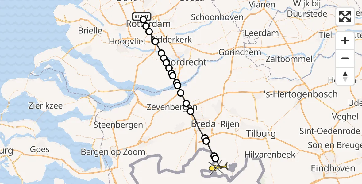 Routekaart van de vlucht: Lifeliner 2 naar Ulicoten