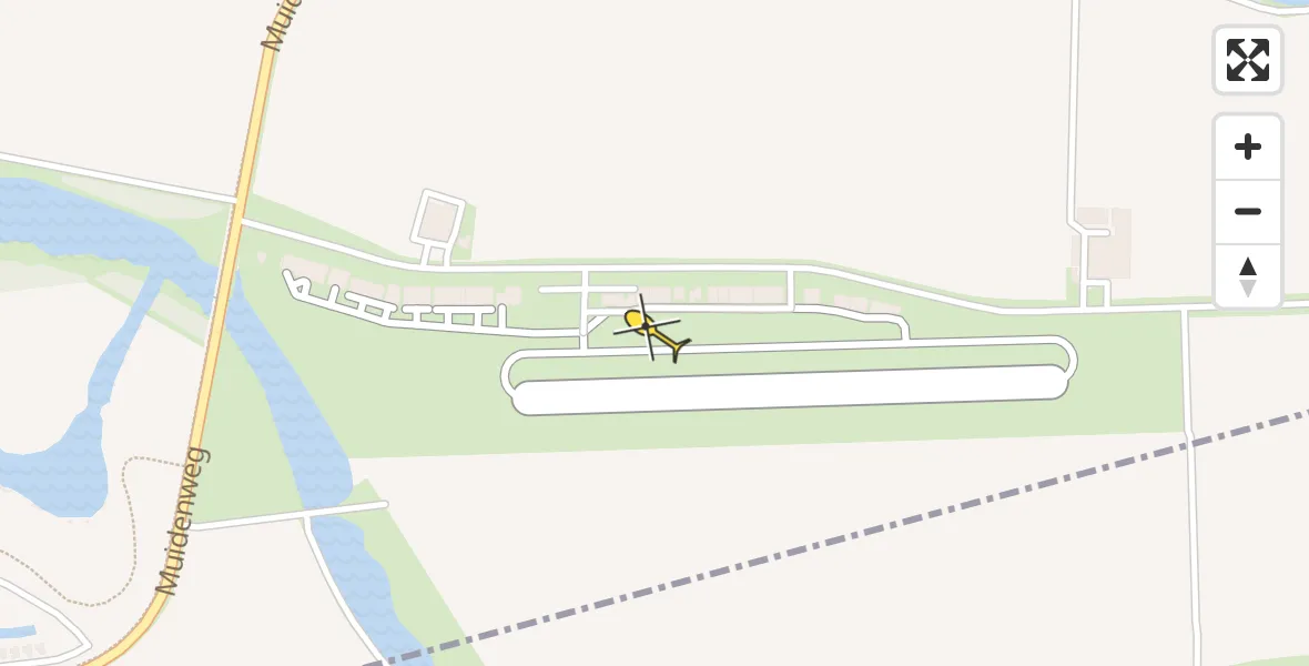 Vluchtroute Politiehelikopter van Vliegveld Midden-Zeeland naar Vliegveld Midden-Zeeland