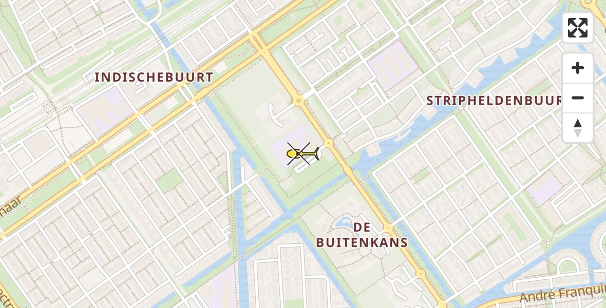 Routekaart van de vlucht: Lifeliner 1 naar Almere