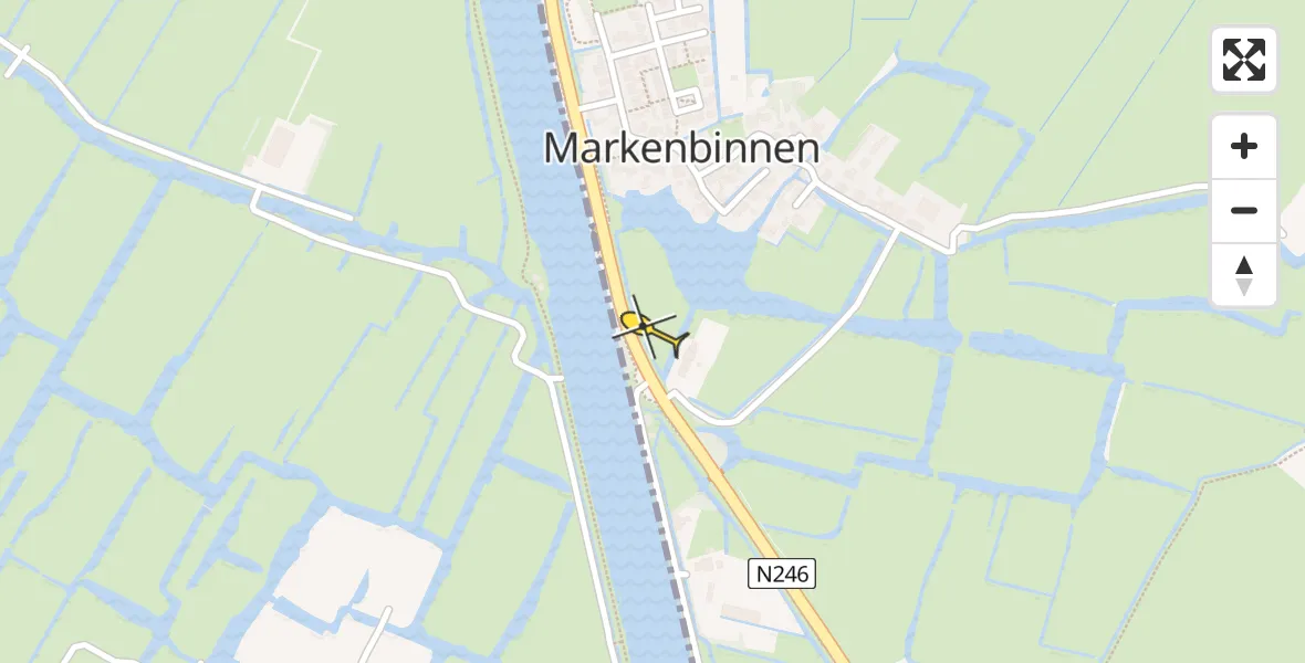 Routekaart van de vlucht: Lifeliner 1 naar Markenbinnen