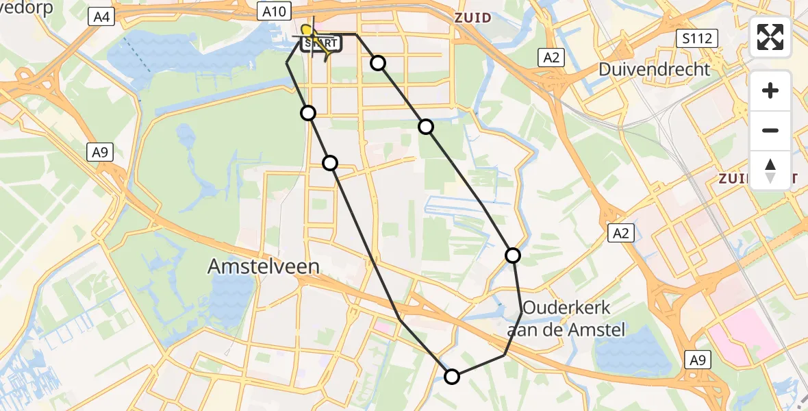 Routekaart van de vlucht: Lifeliner 1 naar VU Medisch Centrum Amsterdam