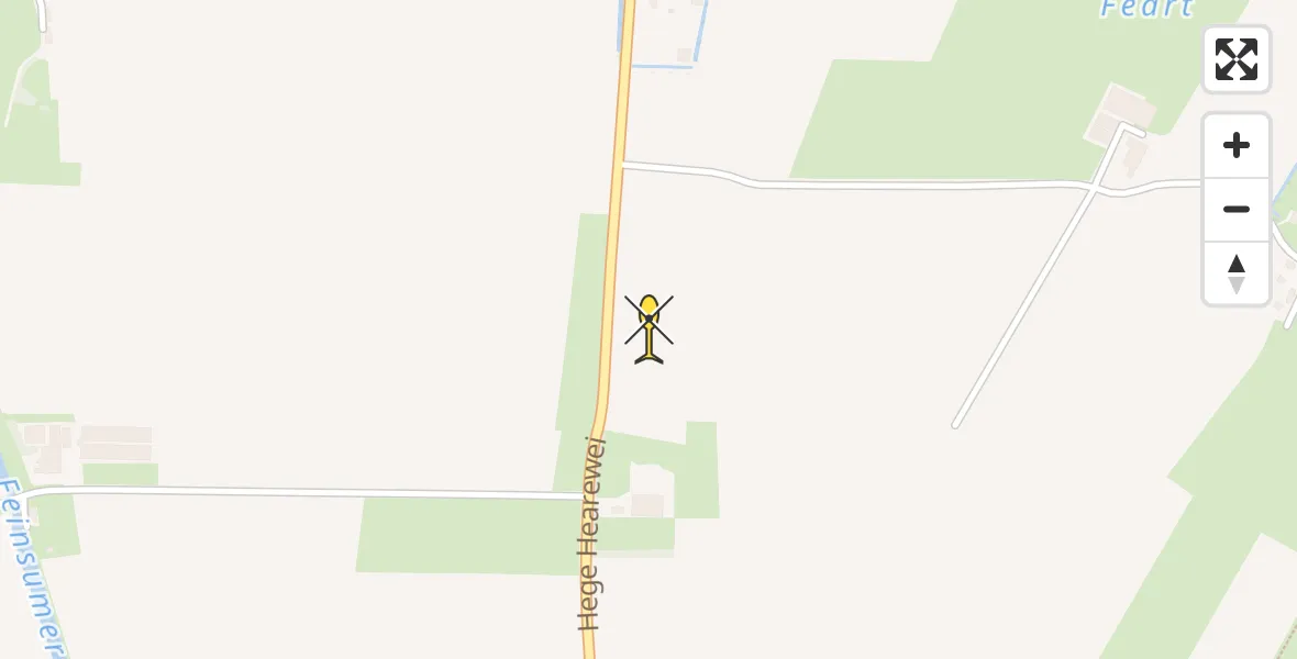 Routekaart van de vlucht: Ambulancehelikopter naar Feinsum