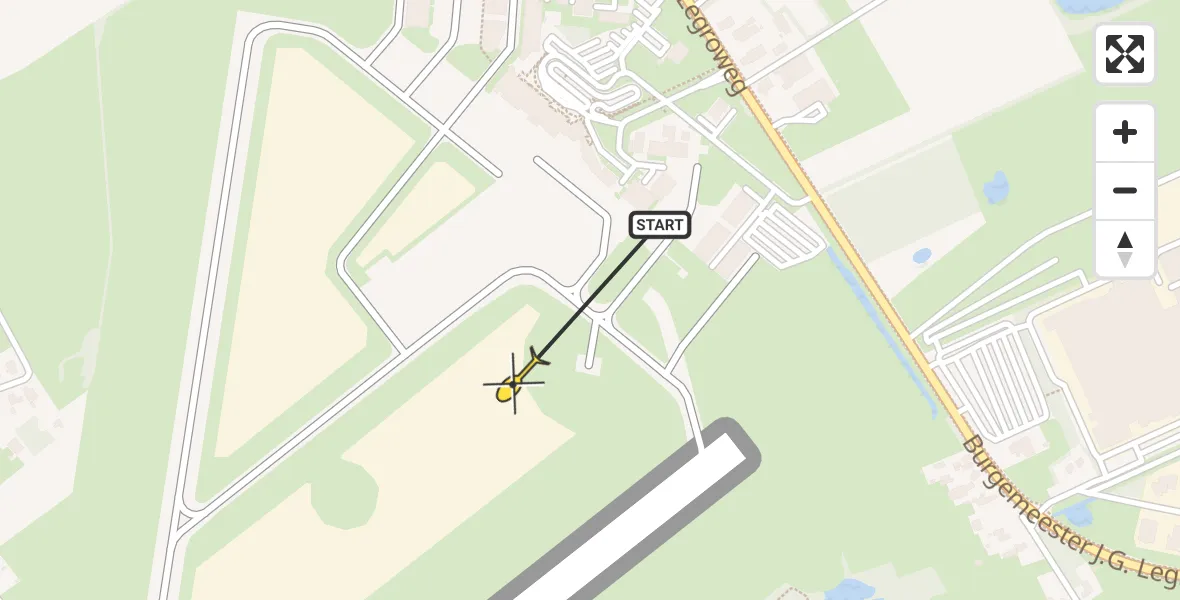 Routekaart van de vlucht: Traumahelikopter naar Groningen Airport Eelde