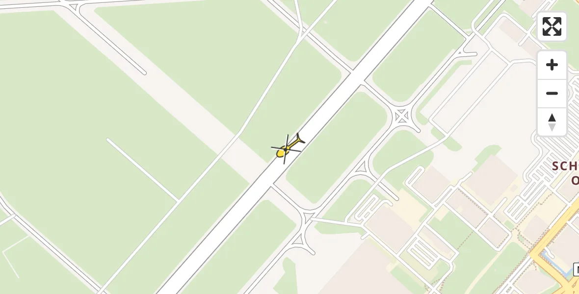 Routekaart van de vlucht: Politiehelikopter naar Schiphol