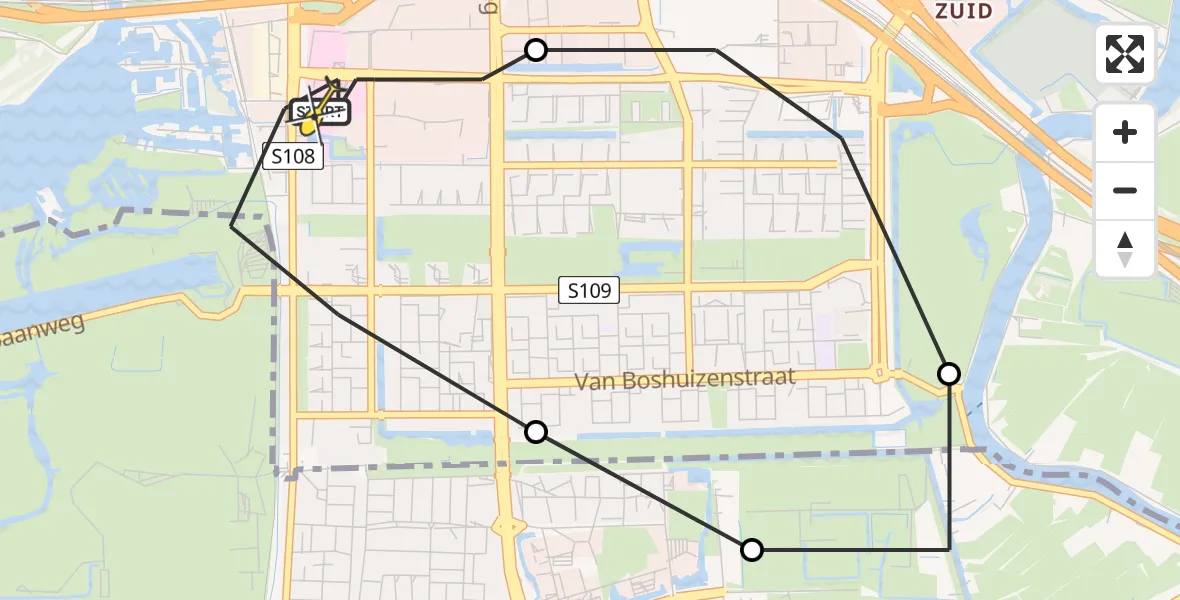 Routekaart van de vlucht: Lifeliner 1 naar VU Medisch Centrum Amsterdam