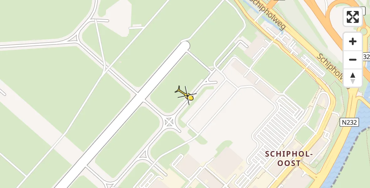 Vluchtroute Politiehelikopter van Schiphol naar Schiphol