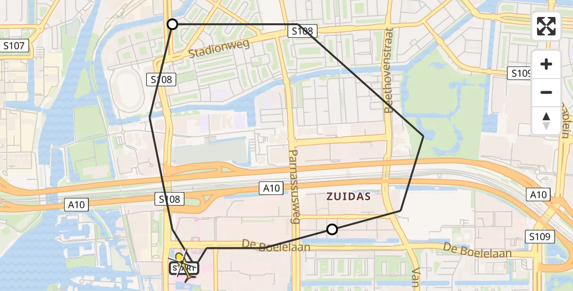 Routekaart van de vlucht: Lifeliner 1 naar VU Medisch Centrum Amsterdam