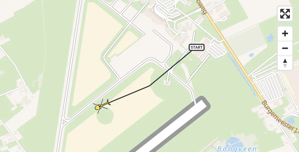 Routekaart van de vlucht: Traumahelikopter naar Groningen Airport Eelde