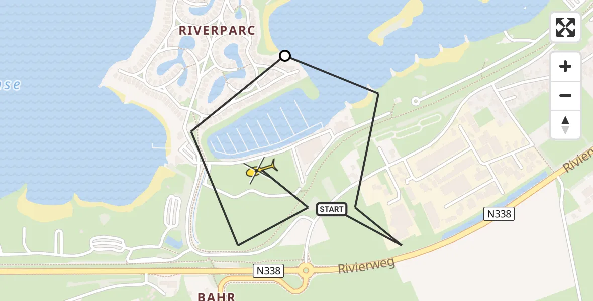 Routekaart van de vlucht: Politiehelikopter naar Lathum