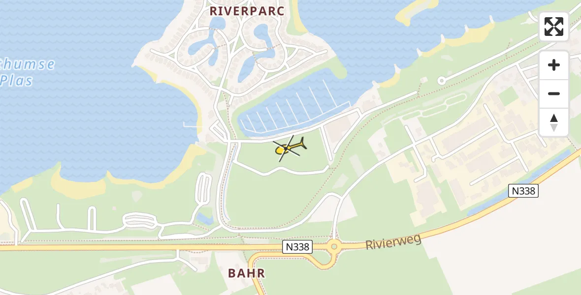 Routekaart van de vlucht: Politiehelikopter naar Lathum