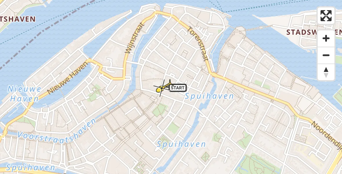 Routekaart van de vlucht: Politiehelikopter naar Dordrecht