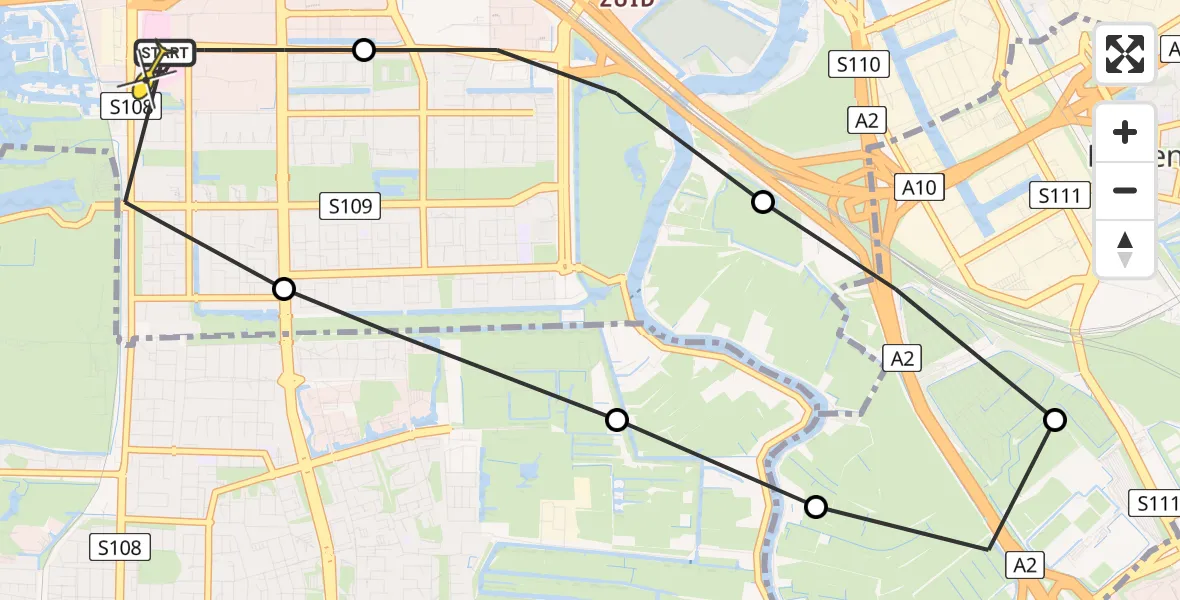 Routekaart van de vlucht: Lifeliner 1 naar VU Medisch Centrum Amsterdam