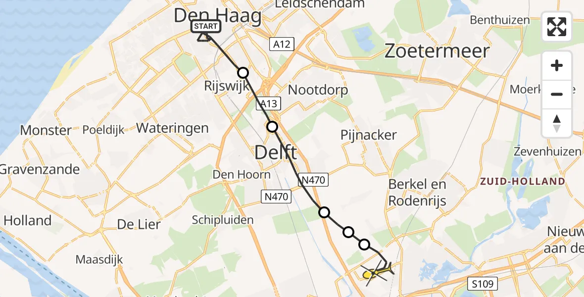 Routekaart van de vlucht: Lifeliner 2 naar Rotterdam The Hague Airport