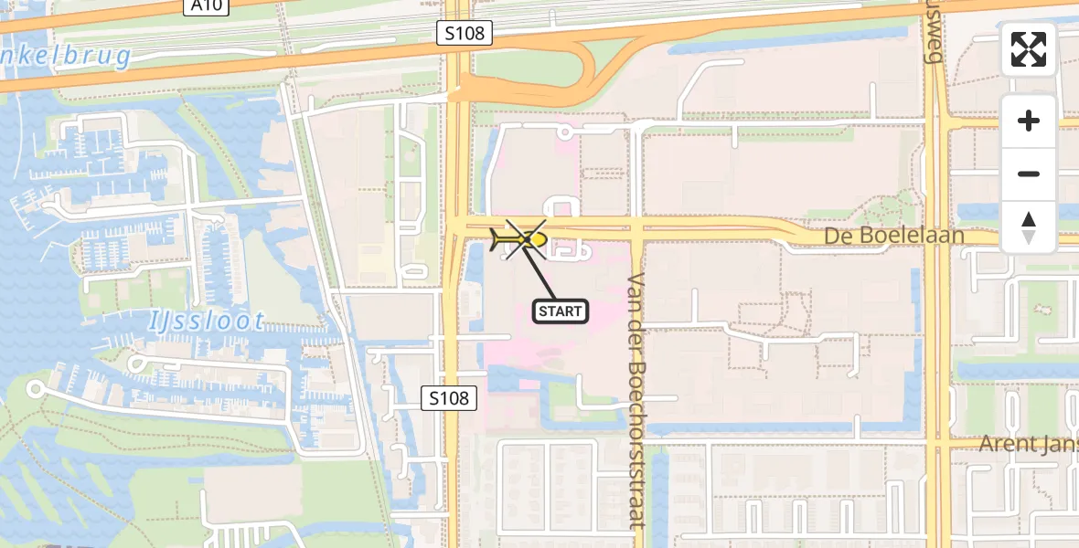 Routekaart van de vlucht: Lifeliner 1 naar VU Medisch Centrum Amsterdam