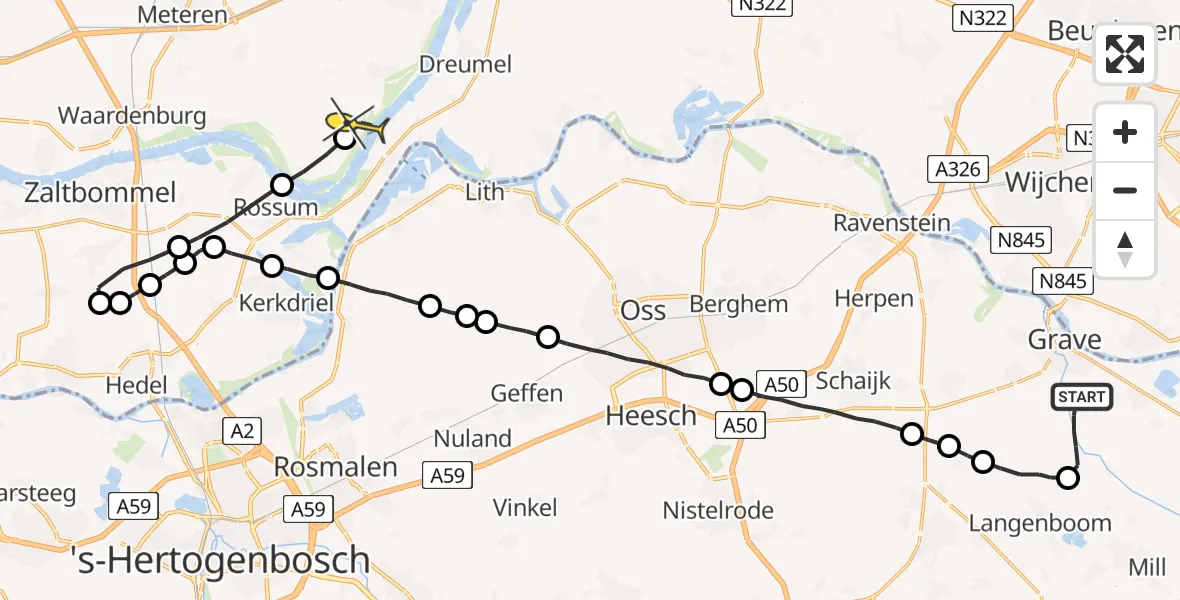 Routekaart van de vlucht: Lifeliner 3 naar Varik