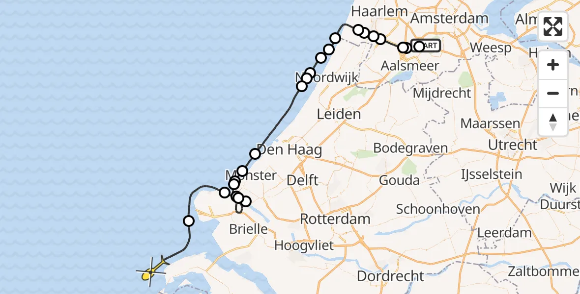 Routekaart van de vlucht: Politieheli naar 