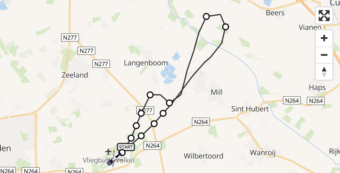 Vluchtroute Politiehelikopter Vliegbasis Volkel - Vliegbasis Volkel, 05 juli 2023, 16:31