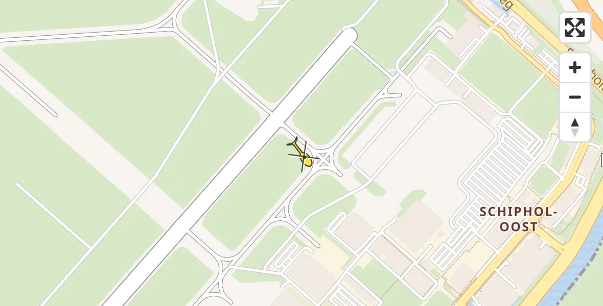 Routekaart van de vlucht: Politiehelikopter naar Schiphol