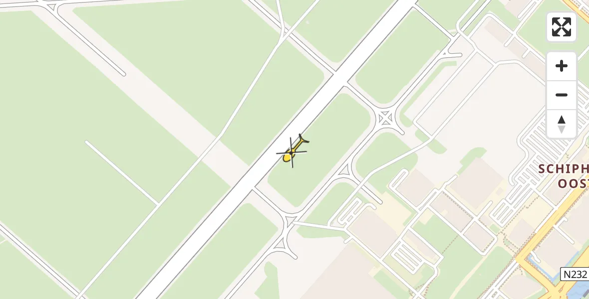 Vluchtroute Politiehelikopter van Schiphol naar Schiphol