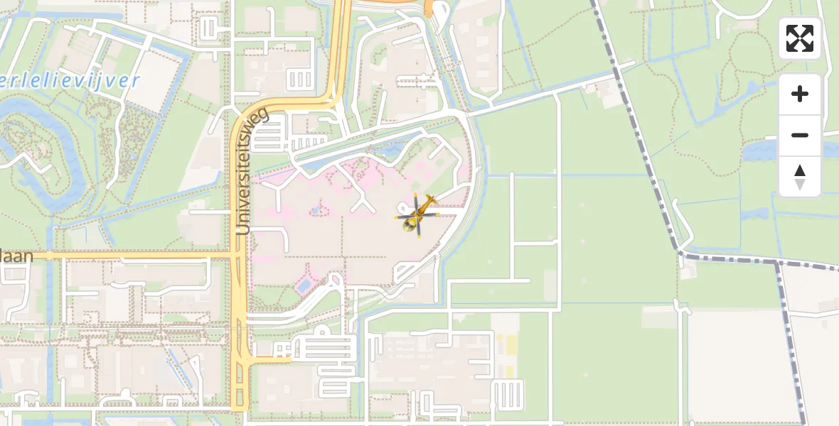 Vluchtroute Traumahelikopter Universitair Medisch Centrum Utrecht - Universitair Medisch Centrum Utrecht, 07 juli 2023, 05:15