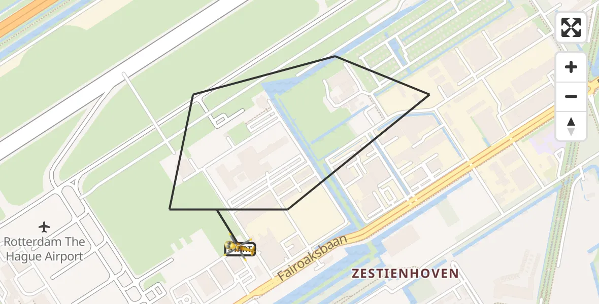 Vluchtroute Traumahelikopter Rotterdam The Hague Airport - Rotterdam The Hague Airport, 07 juli 2023, 08:19
