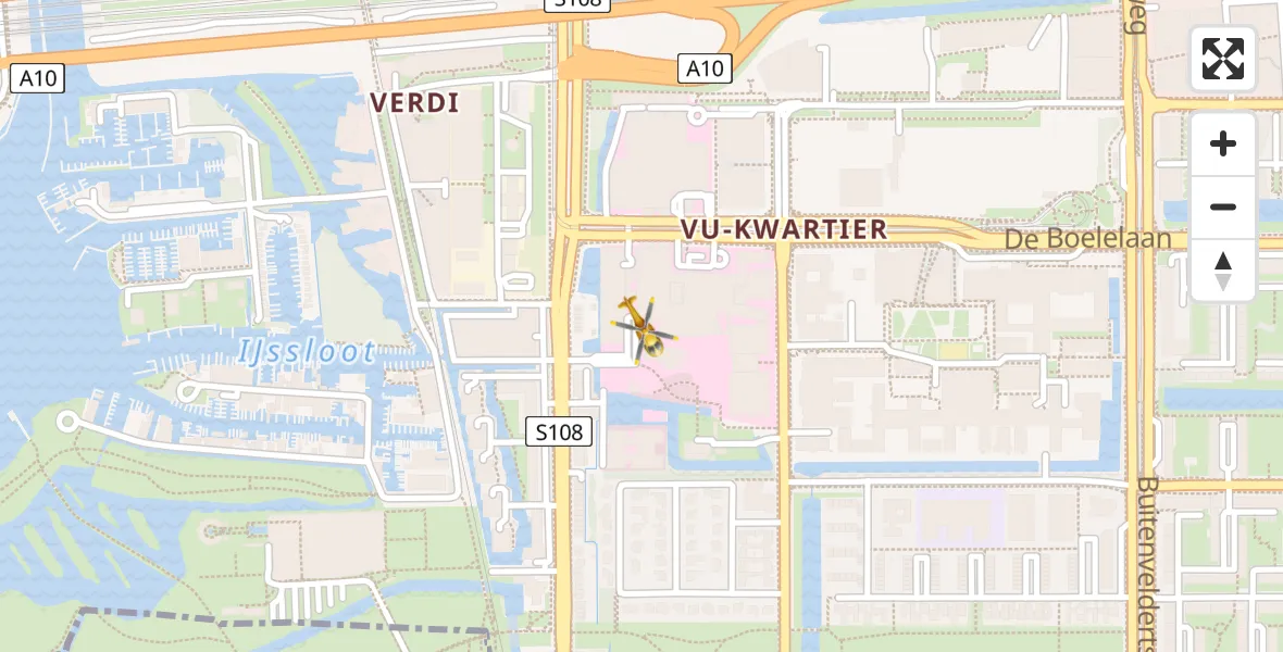 Vluchtroute Traumahelikopter VU Medisch Centrum Amsterdam - VU Medisch Centrum Amsterdam, 07 juli 2023, 10:09