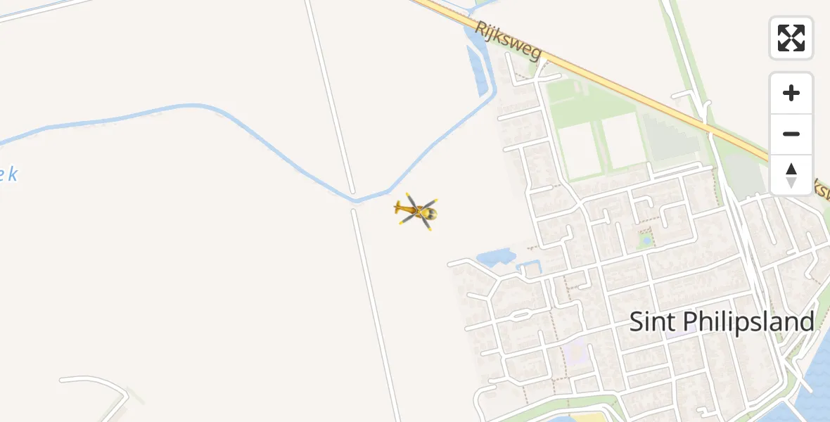 Vluchtroute Traumahelikopter Sint Philipsland - Sint Philipsland, 07 juli 2023, 14:10