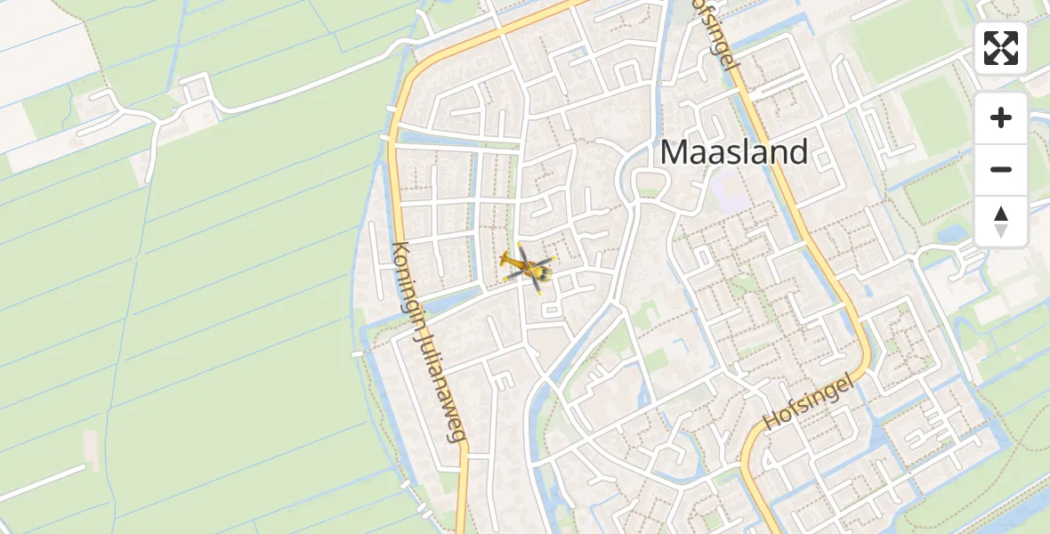 Vluchtroute Traumahelikopter Maasland - Maasland, 07 juli 2023, 14:42