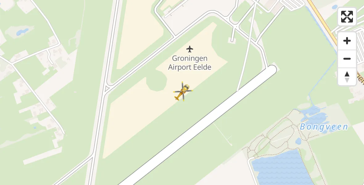 Vluchtroute Traumahelikopter Groningen Airport Eelde - Groningen Airport Eelde, 07 juli 2023, 15:21