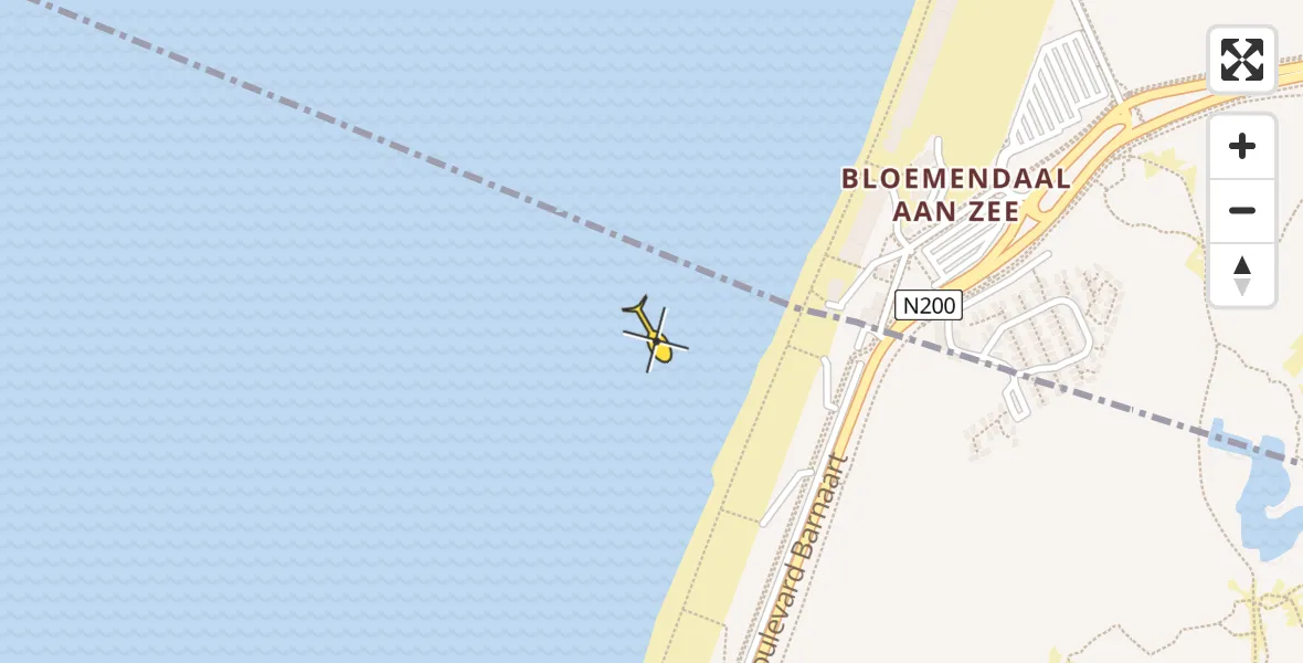 Routekaart van de vlucht: Lifeliner 1 naar Zandvoort
