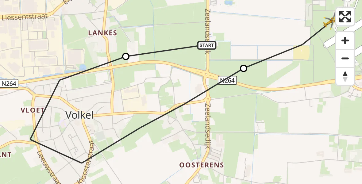 Vluchtroute Traumahelikopter Vliegbasis Volkel - Vliegbasis Volkel, 07 juli 2023, 19:47