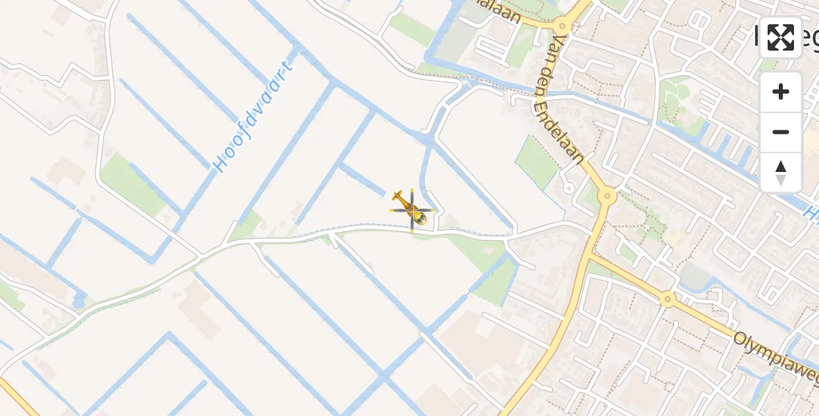 Vluchtroute Traumahelikopter Hillegom - Hillegom, 07 juli 2023, 23:35
